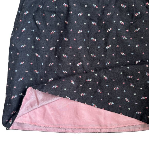 Odille Anthropologie dark gray floral cotton pencil skirt size 14 - Picture 5 of 6